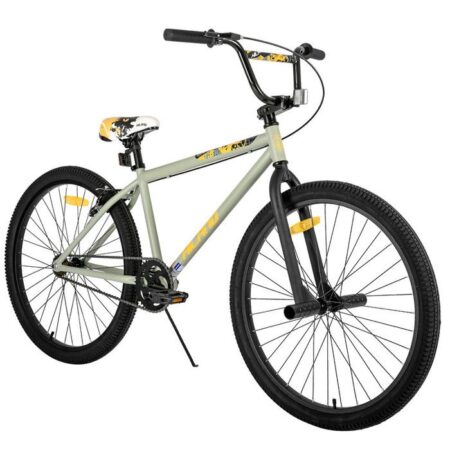 Hiland 24" Kids BMX Freestyle Bike avec 2 repose-pieds en acier et roue libre, rotation à 360 degrés-Gris