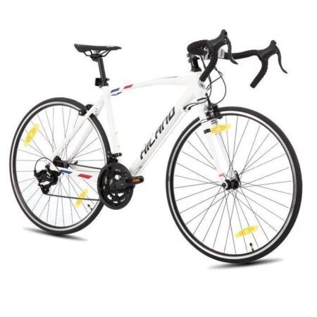 Hiland Véloe Route Course 700c Racing Bike City-Véloe de Route Ville avec 14 Vitesses-Transmission 53cm-Blanc