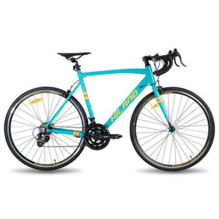 Vélo de route Hiland 28 », Cadre aluminium 700c, Vélo de ville, Freins à étrier, Unisexe, 14 vitesses, L- Vert