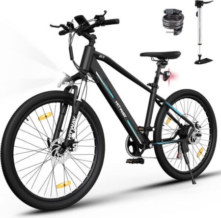 HITWAY Vélo Électrique 26" VAE-Batterie 36V/12Ah-Moteur 250W - 7 Vitesses - VTT Vélo de Montagne - E-BIKE Noir