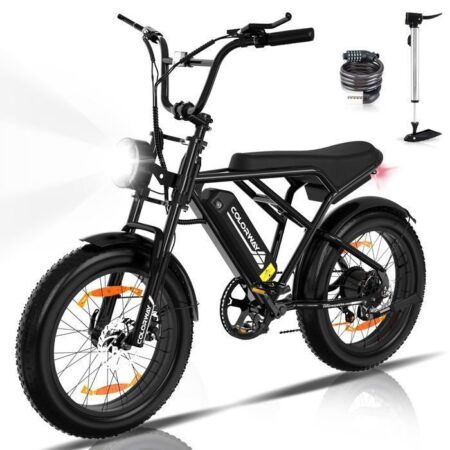 Vélo électrique VAE - COLORWAY - Noir - 20" avec Pneu 4.0 Fat - Batterie amovible 36V 12Ah - E-BIKE Tout Terrain - VTT Électrique