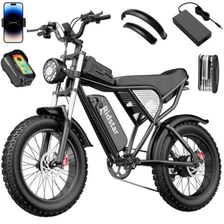 Vélo éLectrique Pour Adultes, 1500w, 33 Mph, 48v, 20ah Batterie Amovible, 20 Pouces D'éPaisseur Pneu Motocross