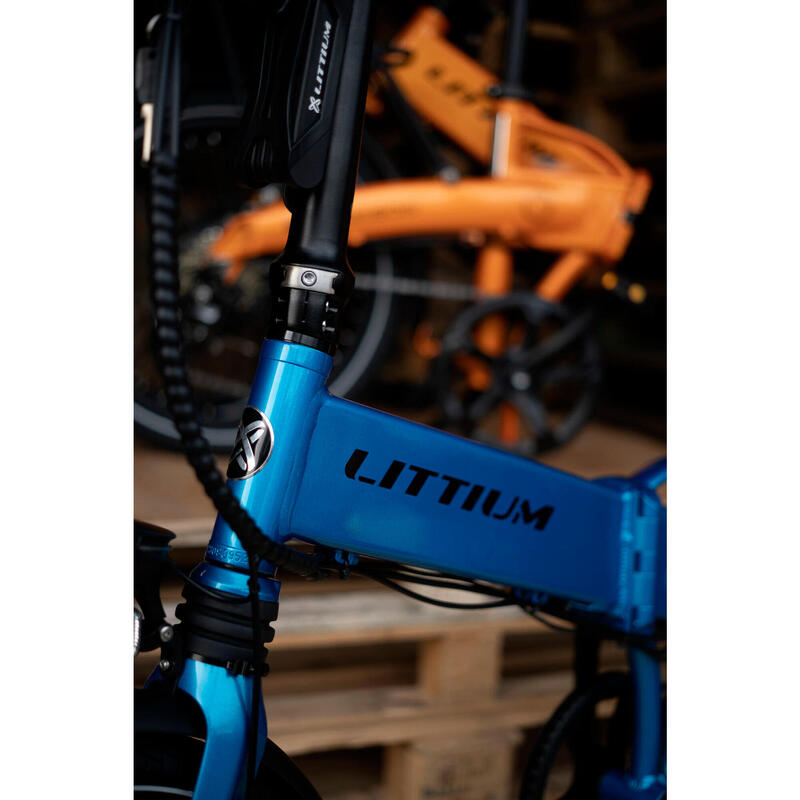 Vélo électrique pliant LITTIUM IBIZA RAINBOW Bleue 14 AH – Image 4