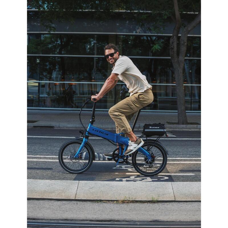 Vélo électrique pliant LITTIUM IBIZA RAINBOW Bleue 14 AH – Image 5