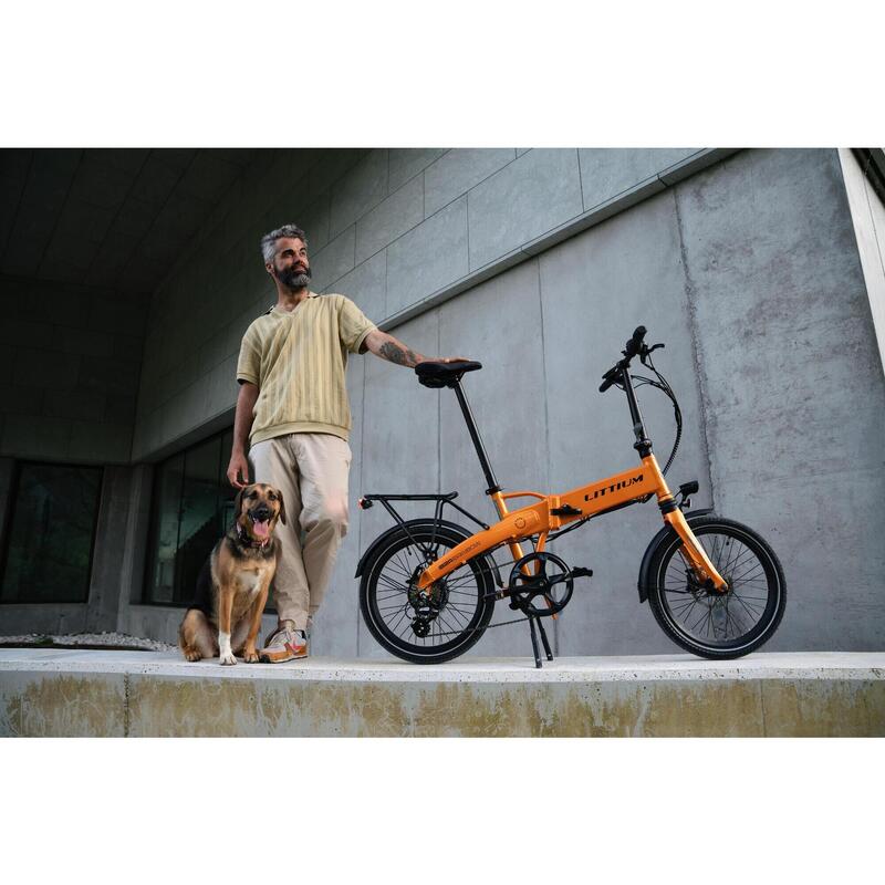 Vélo électrique pliant LITTIUM IBIZA RAINBOW Orange 14 AH – Image 4