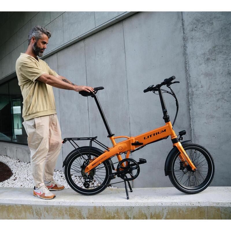 Vélo électrique pliant LITTIUM IBIZA RAINBOW Orange 14 AH – Image 5