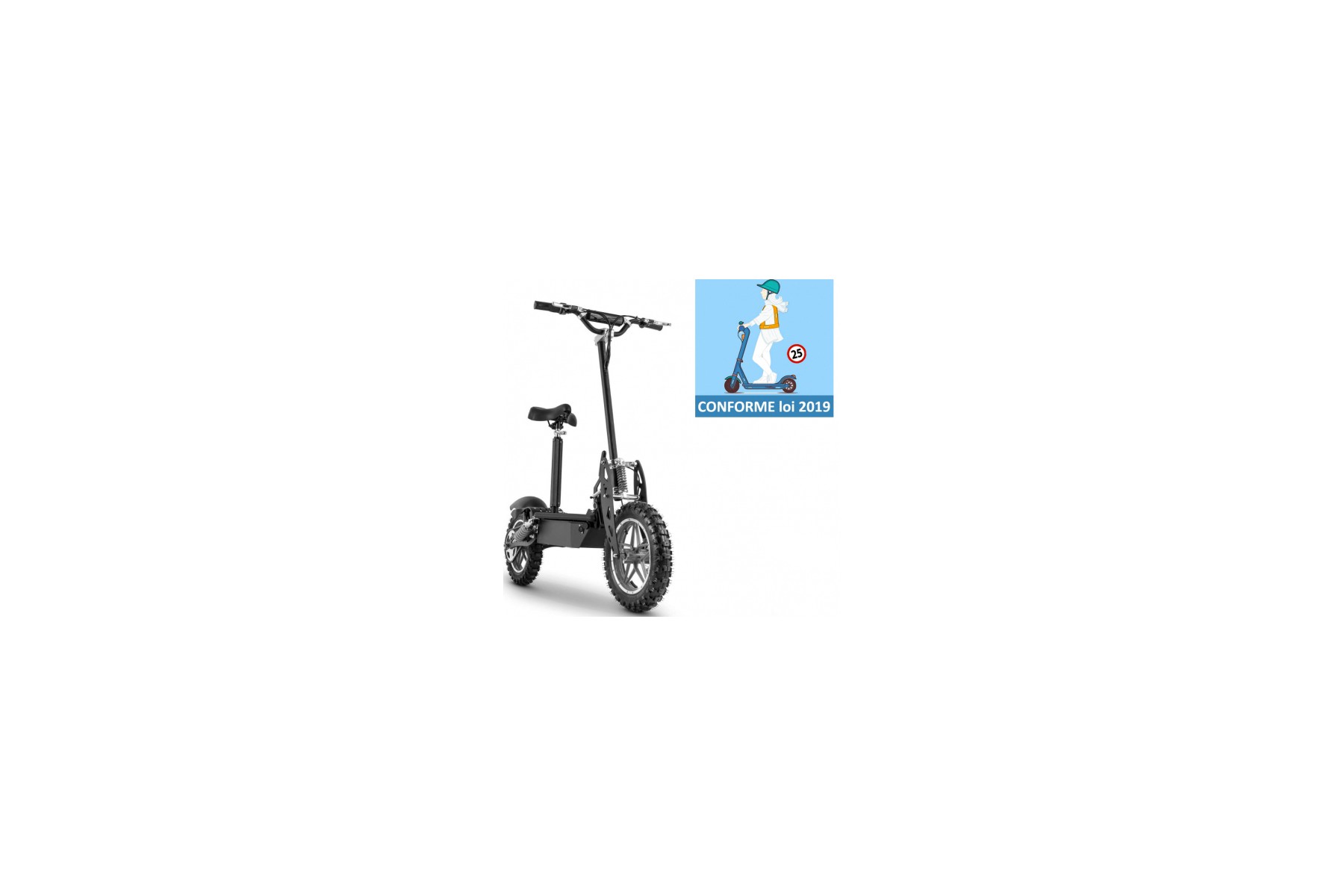 Trottinette Electrique Cross avec siège tout terrain 1000 watts lithium