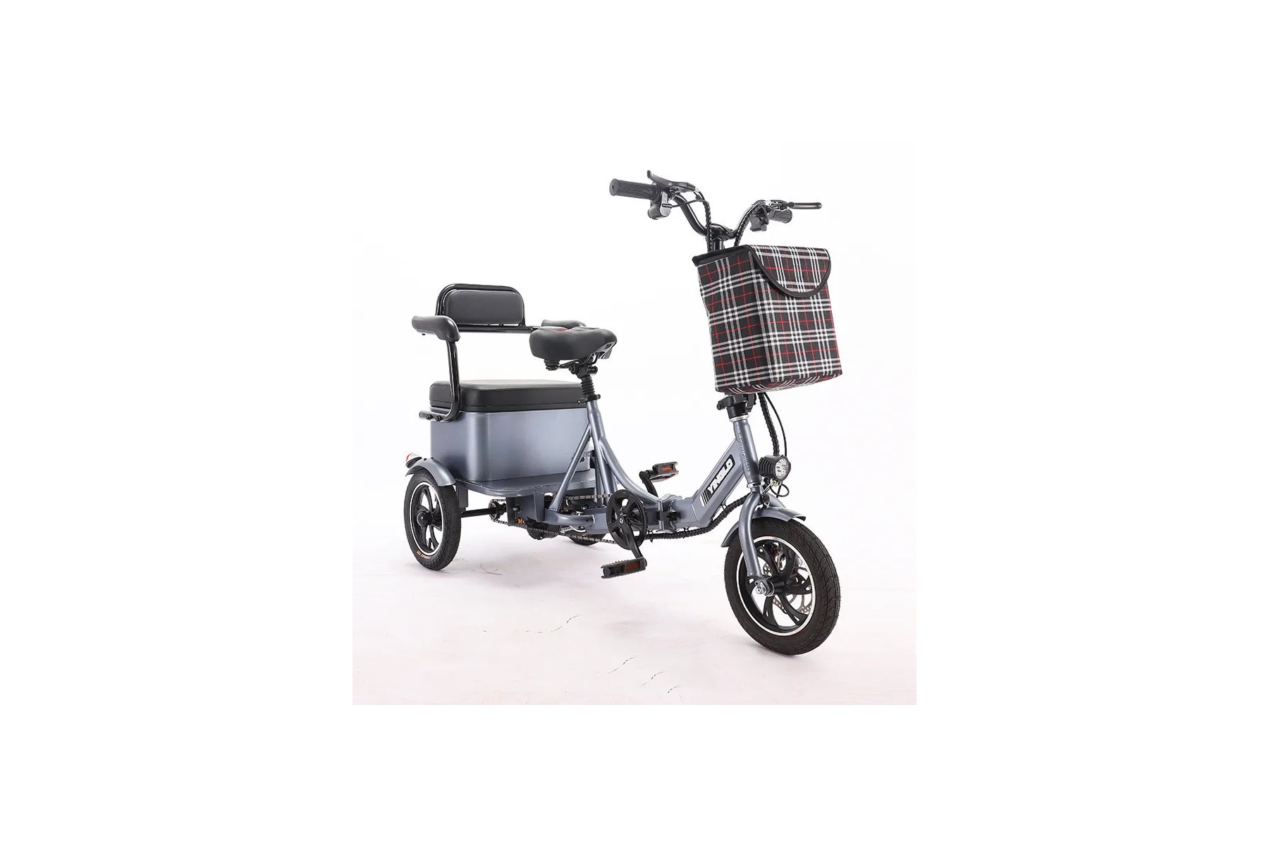 PASS 2 – Trottinette électrique tricycle 3 roues pour 2 personnes avec pédale à assistance électrique VAE