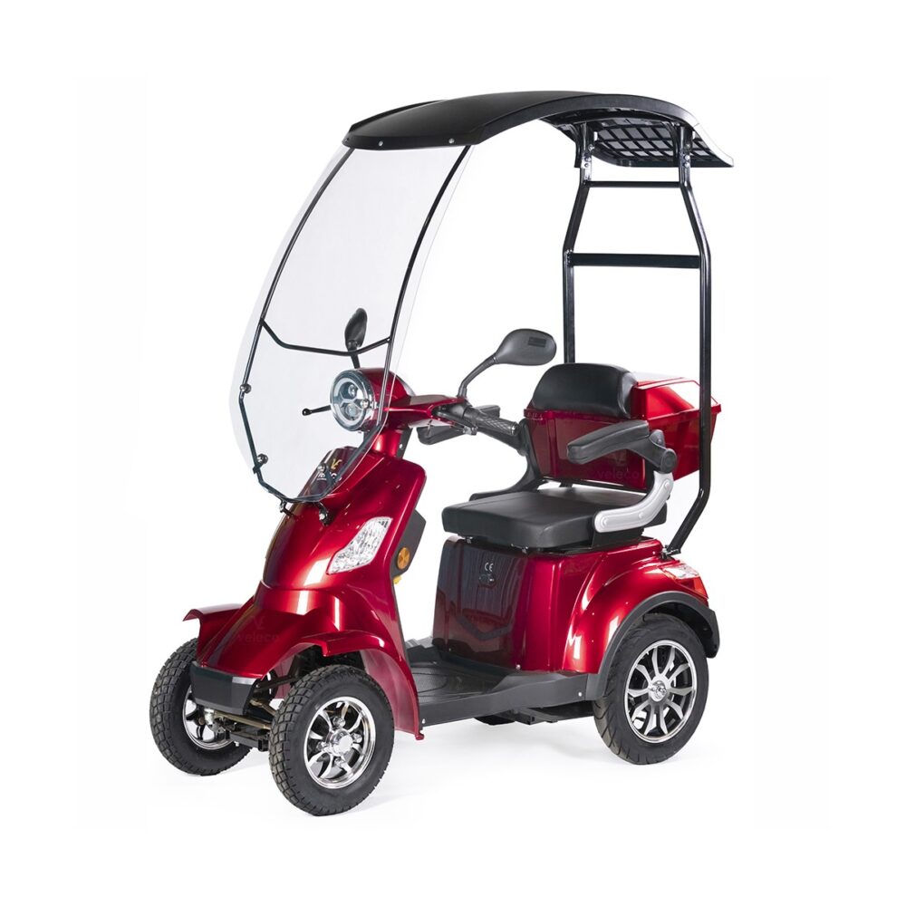 Scooter électrique pour PMR personnes à mobilité réduite avec bâche de protection VELECO FASTER 1000 watts