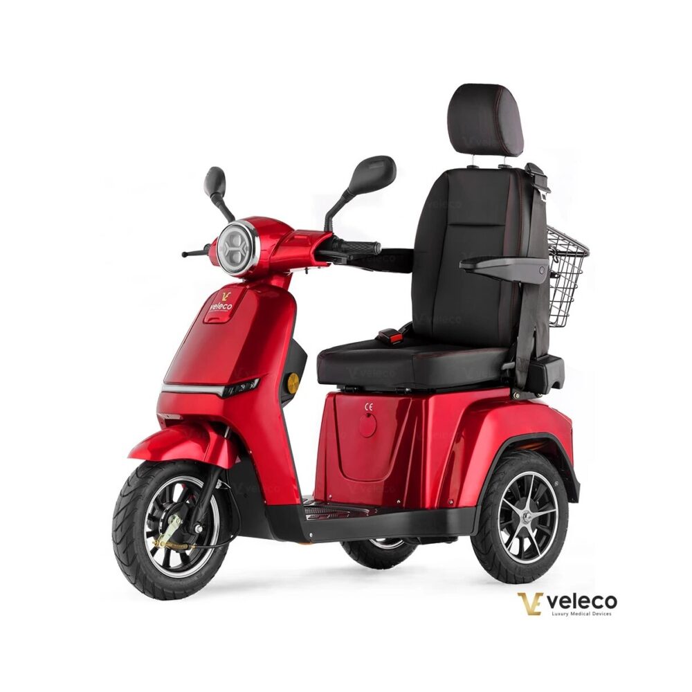 Scooter électrique Turris Veleco à 3 roues stable PMR et sénior avec siège dosseret confortable