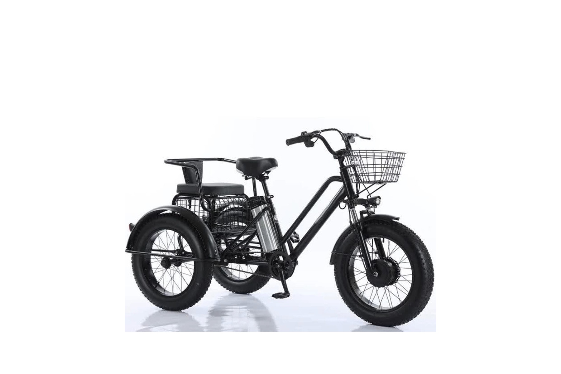 Tricycle fatbike cross 2 places pour personne à mobilité réduite 500 watts