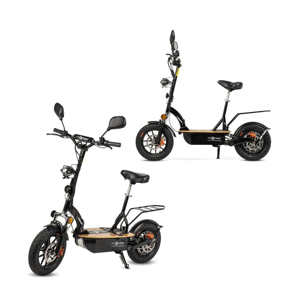 Trottinette électrique renton 1200 watts batterie lithium avec siège et emplacement panier arrière