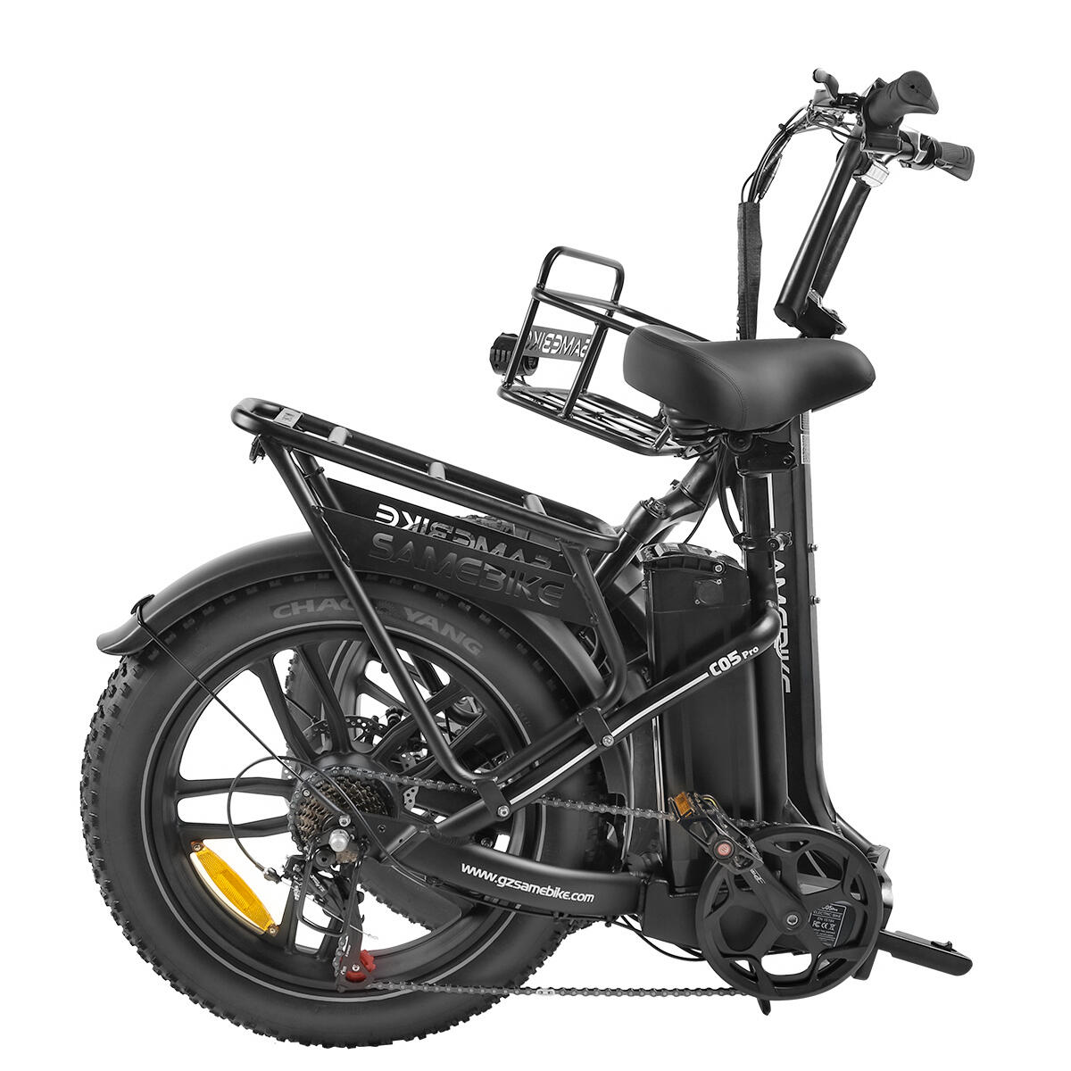 Vélo électrique pliant Samebike C05 Pro avec panier et batterie 36V13AH – Image 3