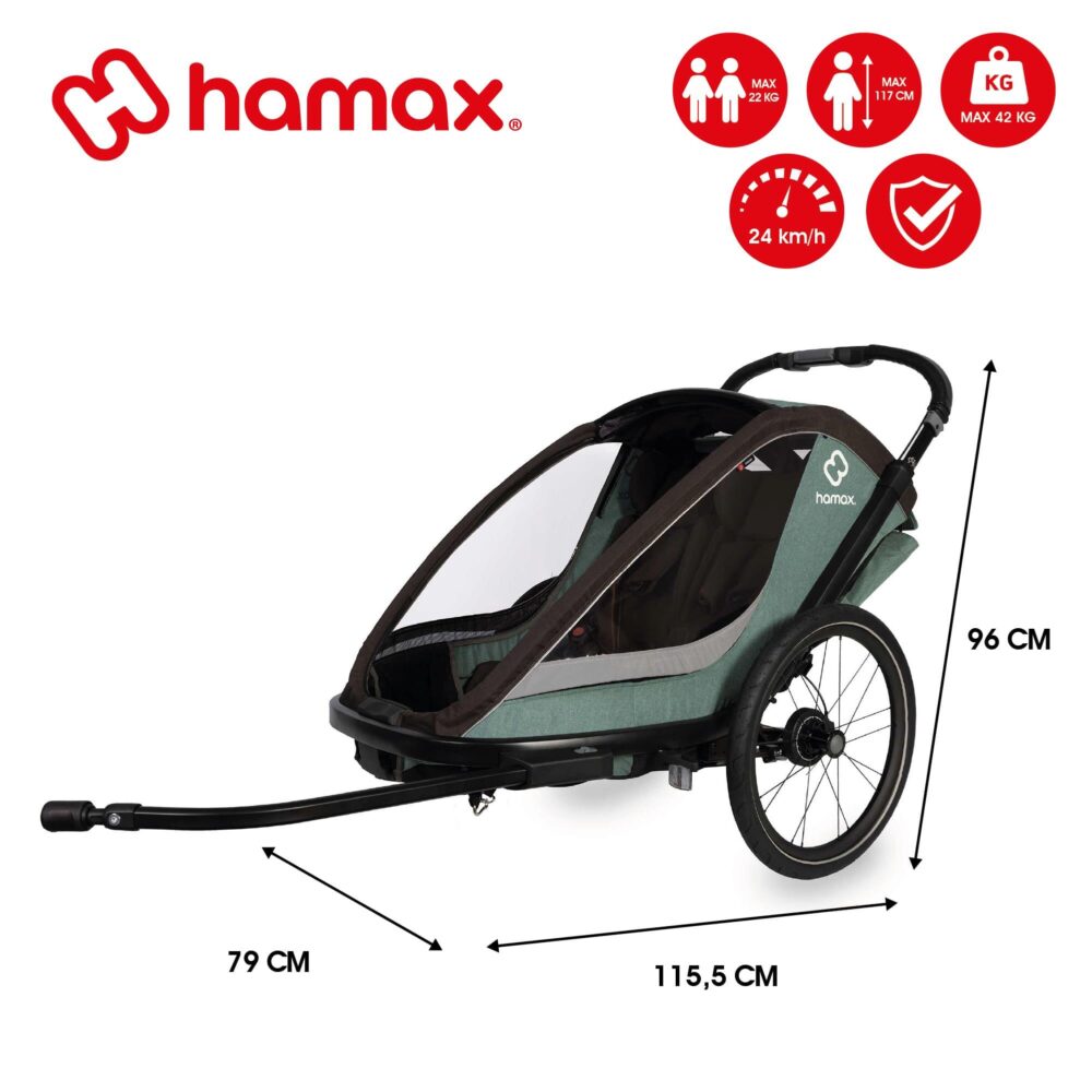 Lot Remorque Vélo Enfant Cocoon + Insert Bébé