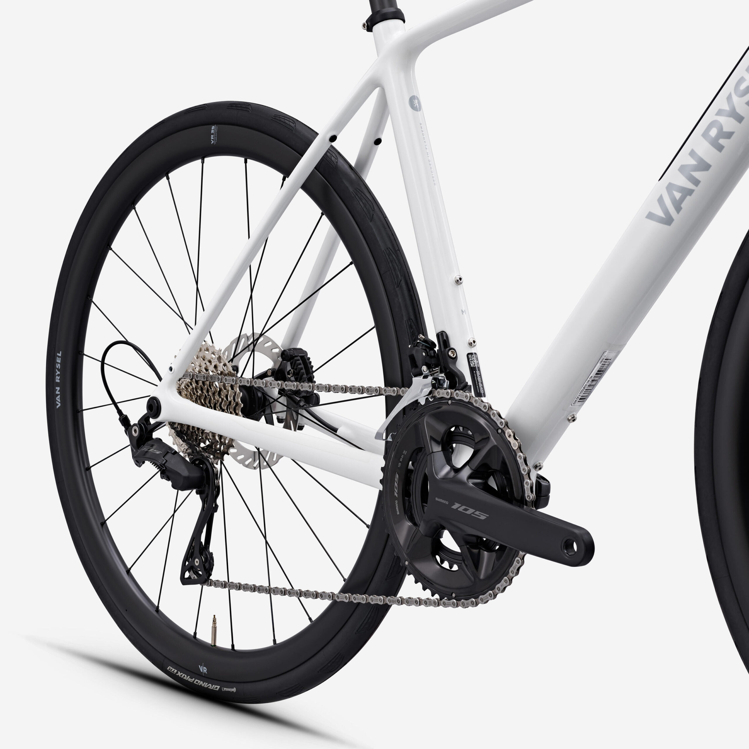 Vélo de route carbone Shimano 105 2x12v, EDR CF blanc – Image 3