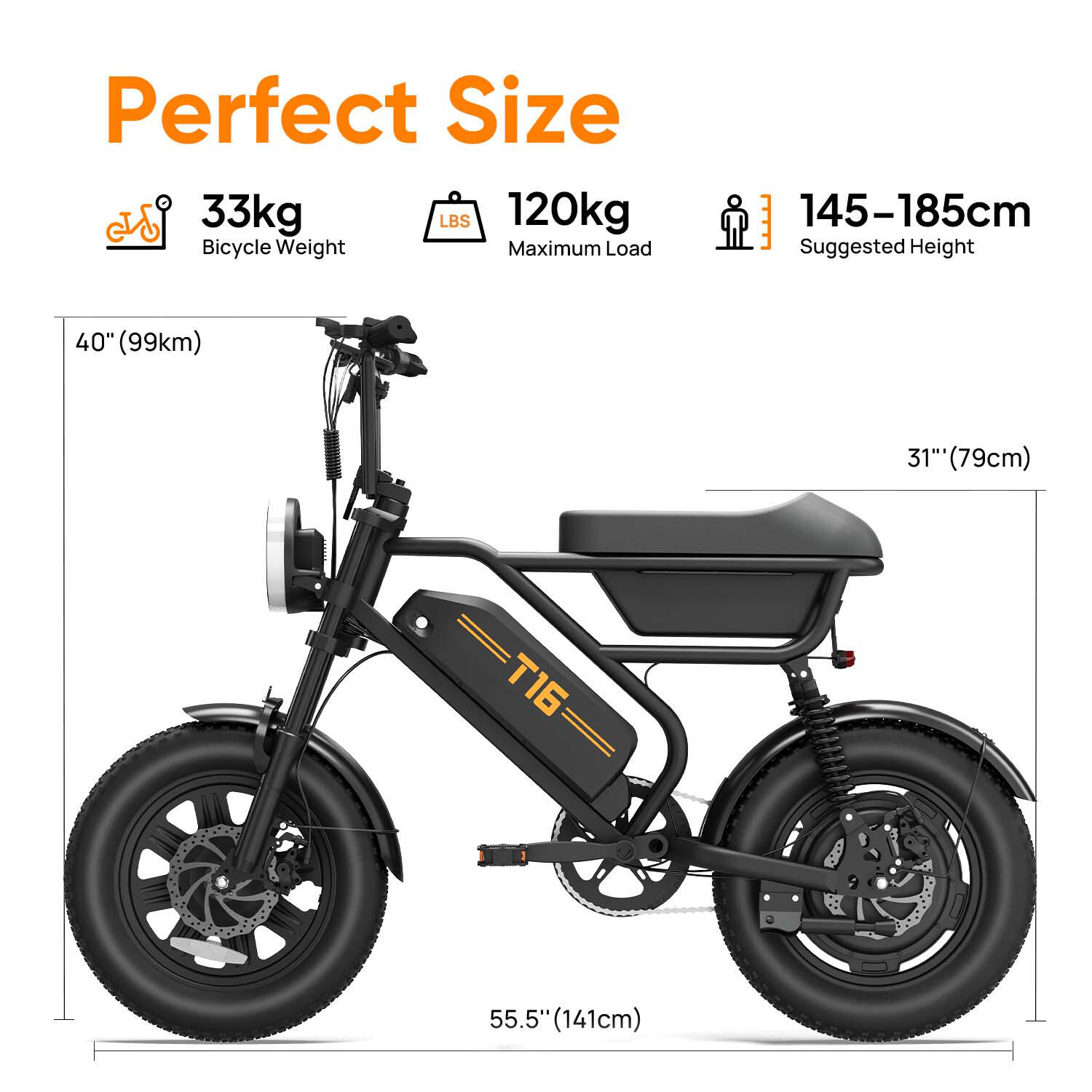 VTT électrique tout suspendu URLIFE T16, batterie 48 V 13 Ah – Image 5