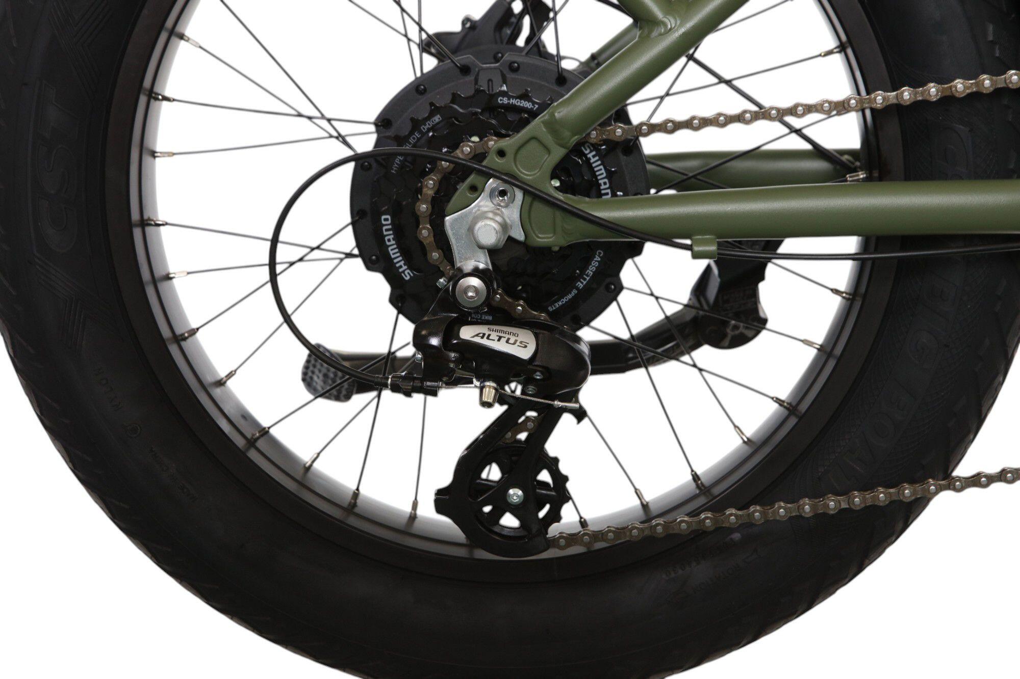 Vélo Cargo Shortail Électrique Bicyklet Shimano Altus 7V 670 Wh 20'' Vert Kaki – Image 3