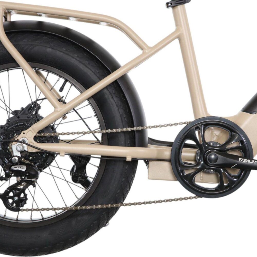Vélo Cargo Shortail Électrique Bicyklet Shimano Altus 7V 670 Wh 20'' Beige Ivoir