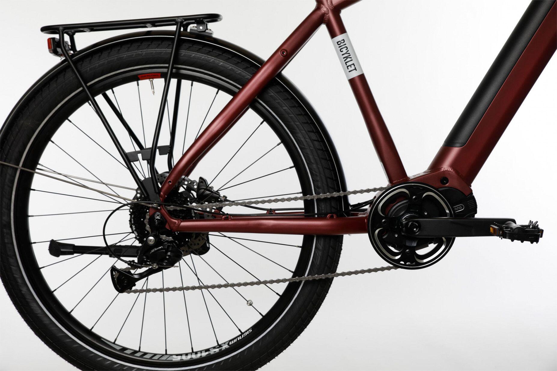 Vélo de Ville Électrique Bicyklet Raymond Shimano Acera 9V 504 Wh 27.5'' Rouge B