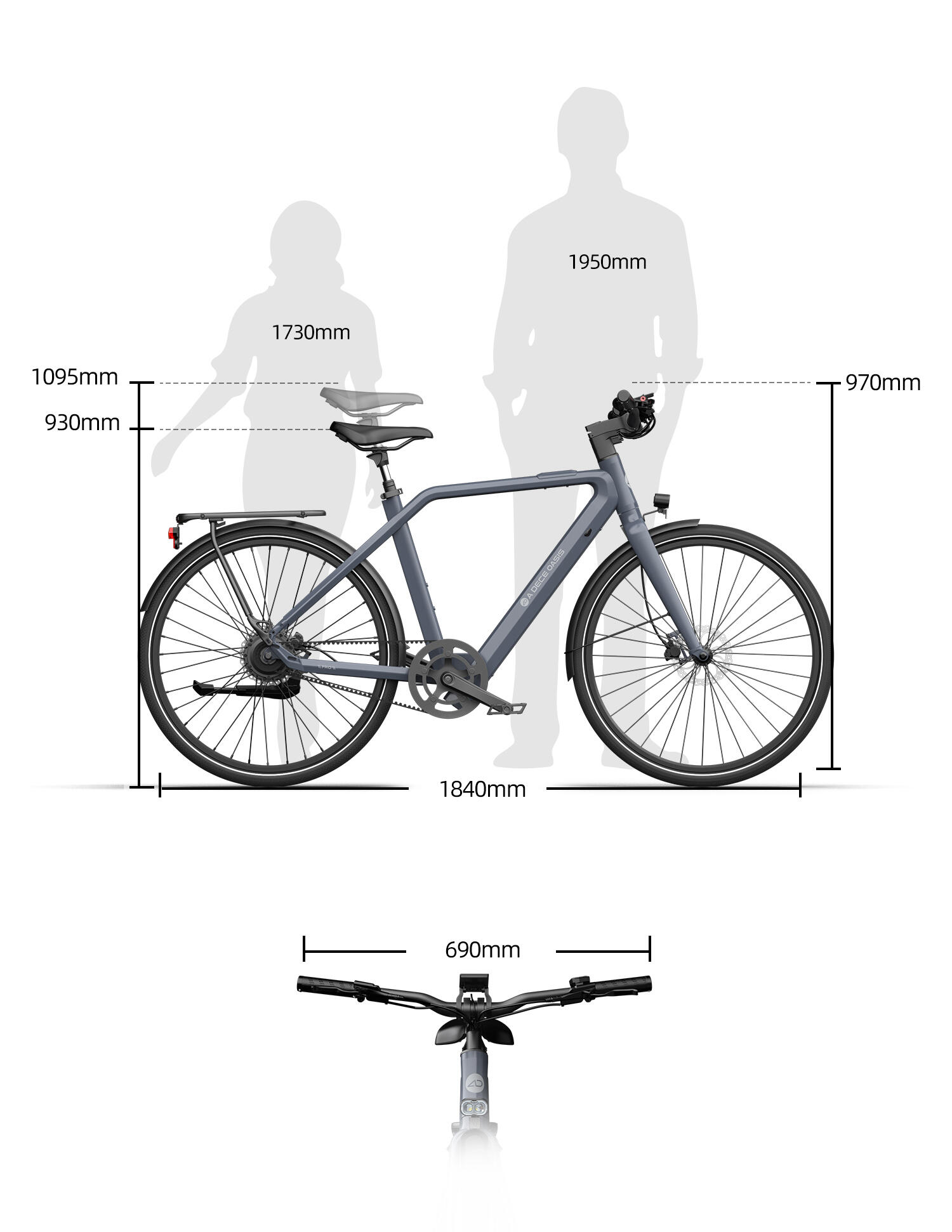ADO Air30Pro Vélo électrique, Entraînement par Courroie,Moteur Bafang,LCD,APP – Image 5