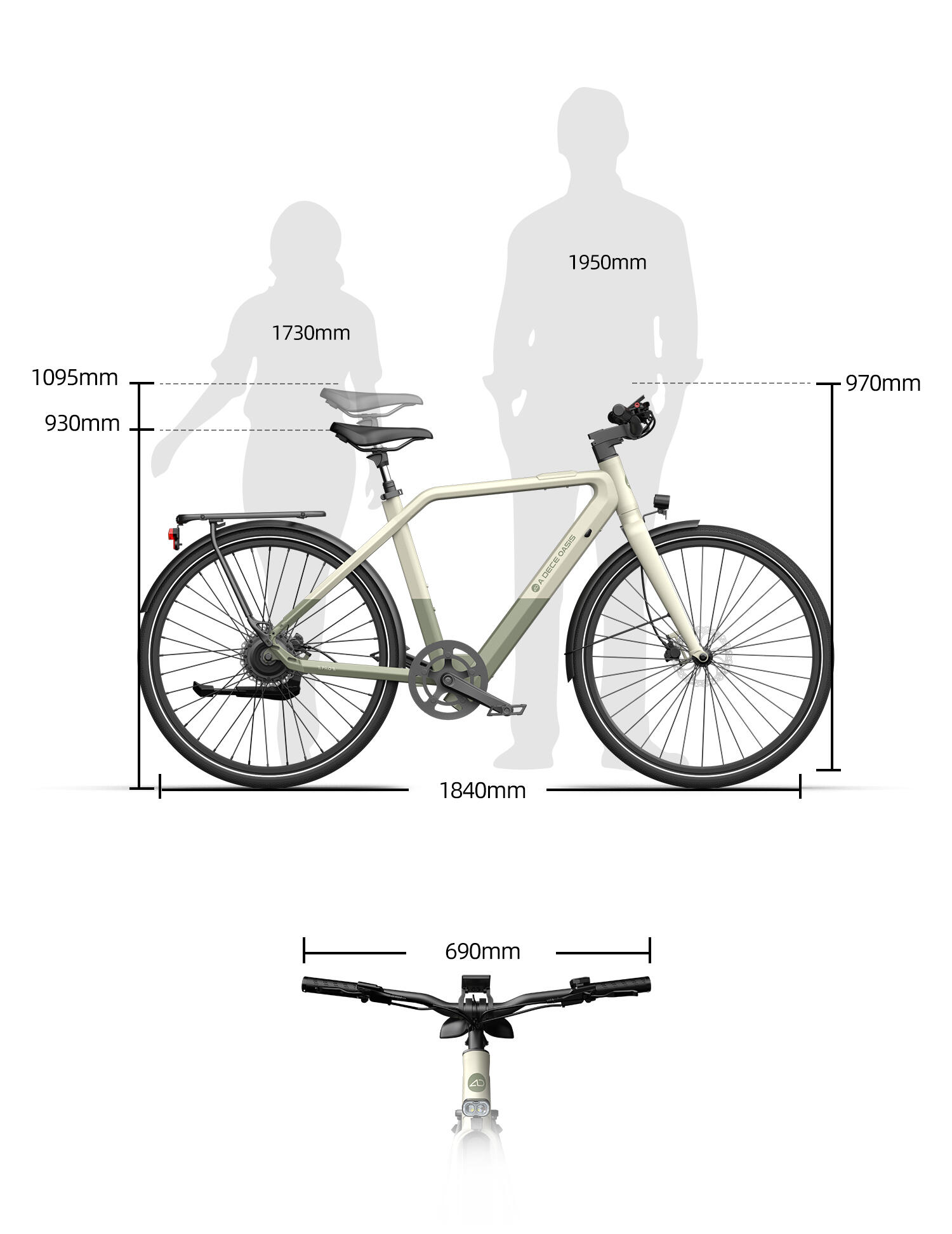 ADO Air30Pro Vélo électrique, Entraînement par Courroie,Moteur Bafang,LCD,APP – Image 5