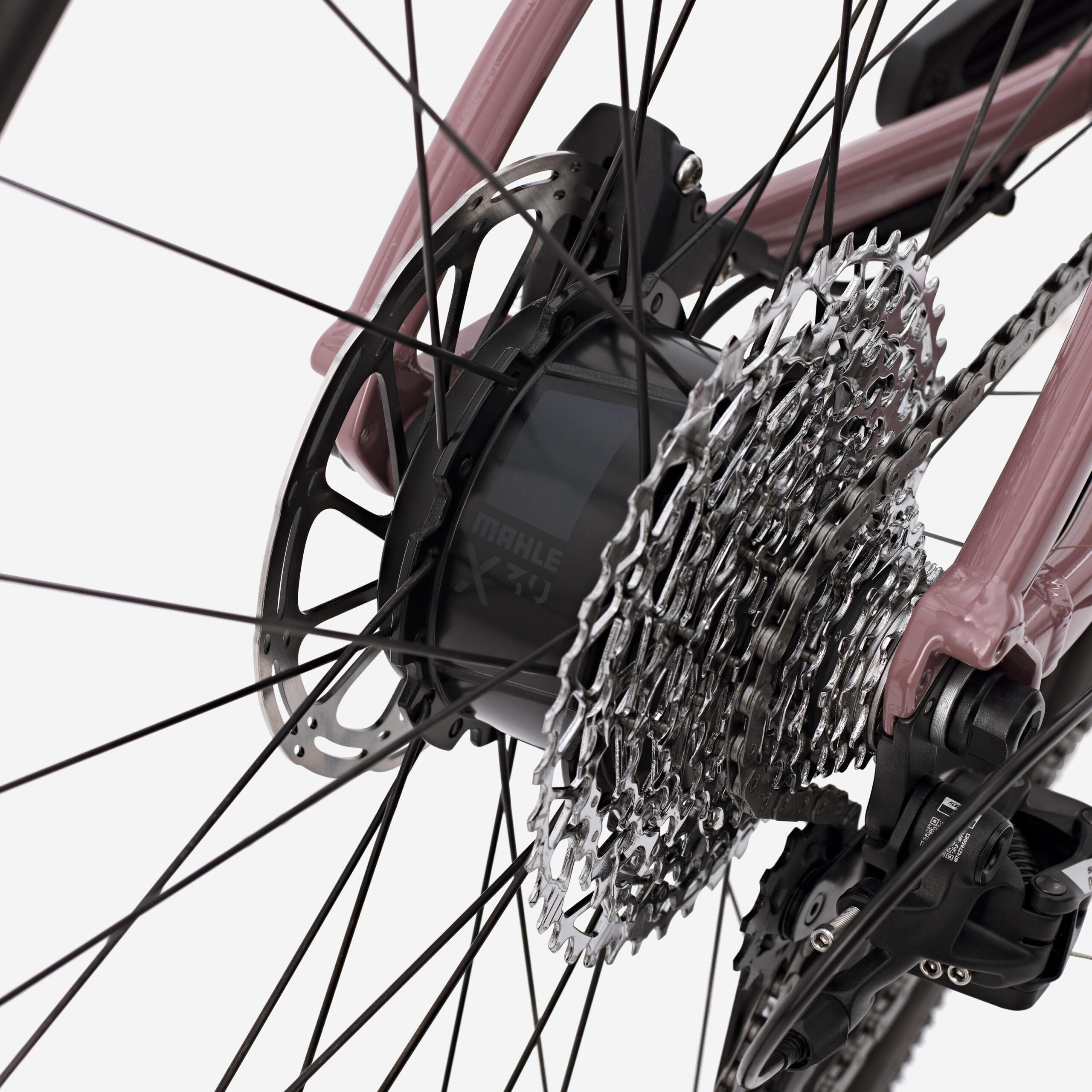 Vélo gravel électrique SRAM Apex 1x12v XPLR, E-GRVL AF HD X30 rose taupe – Image 3