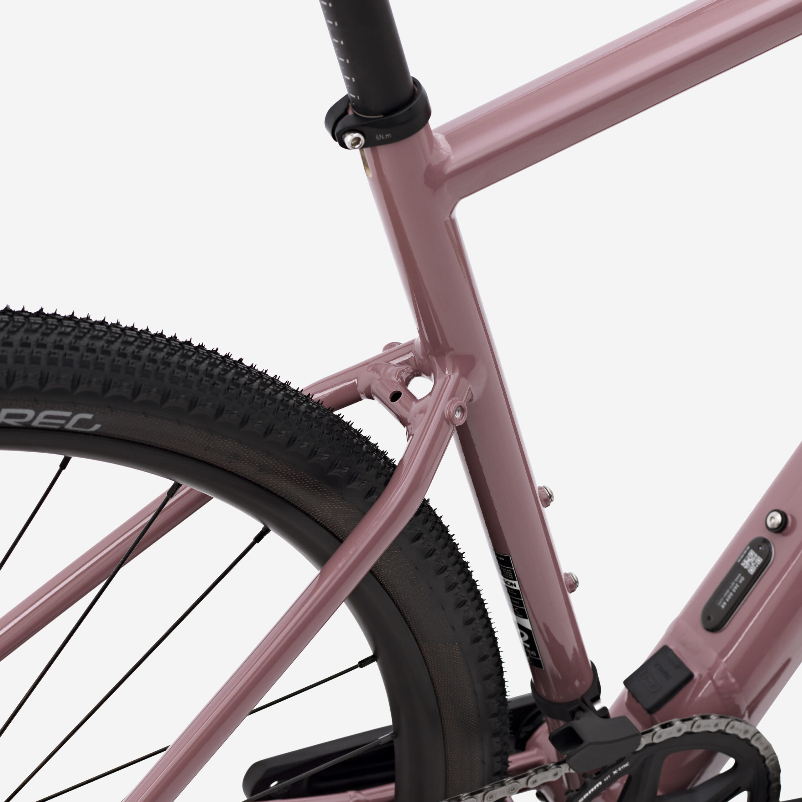 Vélo gravel électrique SRAM Apex 1x12v XPLR, E-GRVL AF HD X30 rose taupe – Image 9