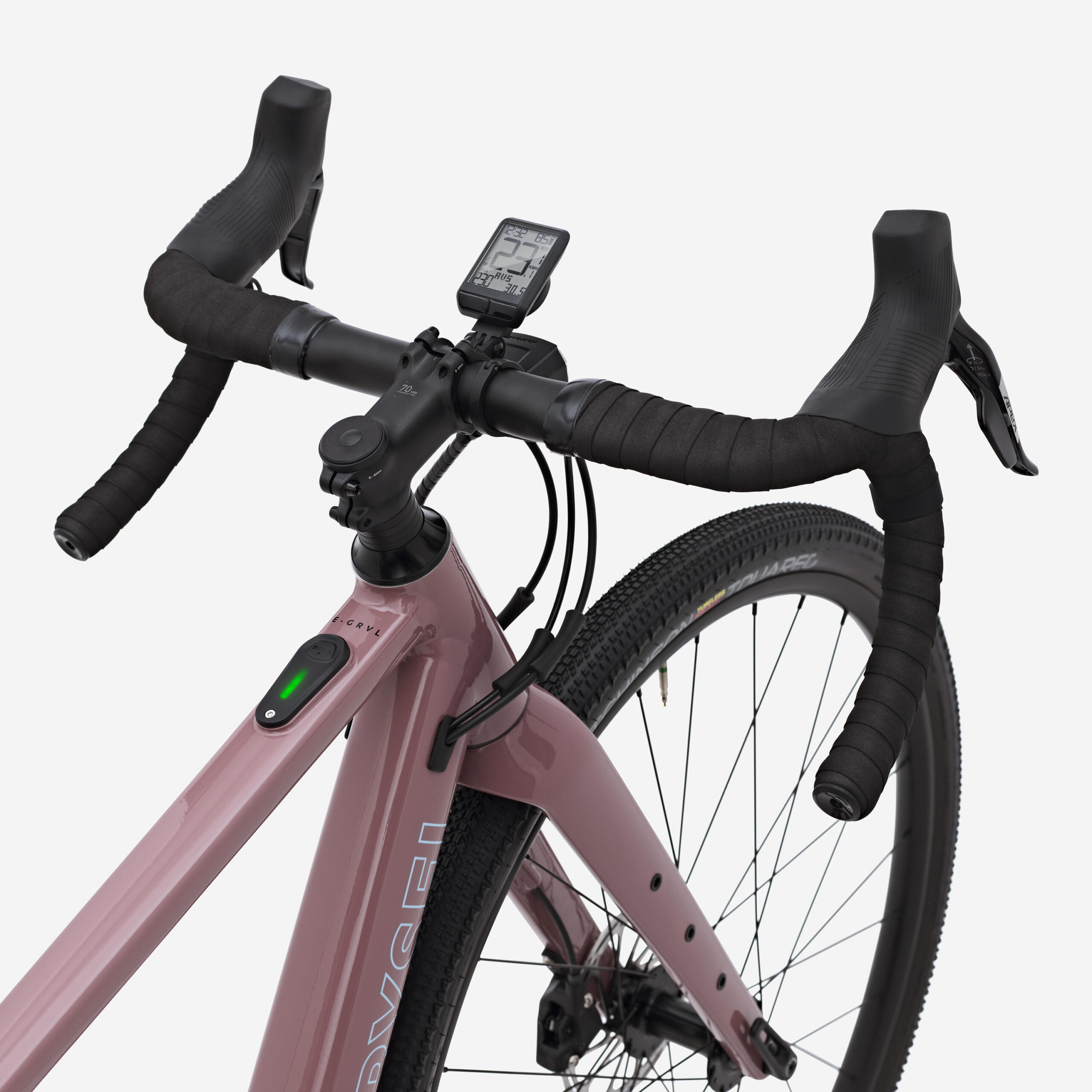 Vélo gravel électrique SRAM Apex 1x12v XPLR, E-GRVL AF HD X30 rose taupe – Image 10