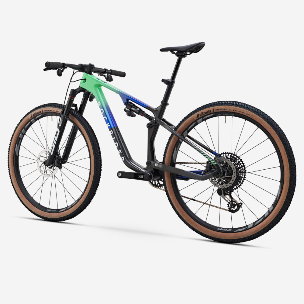 Vélo VTT tout-suspendu XC 29" cadre carbone, RACE 940 S TEAM bleu vert