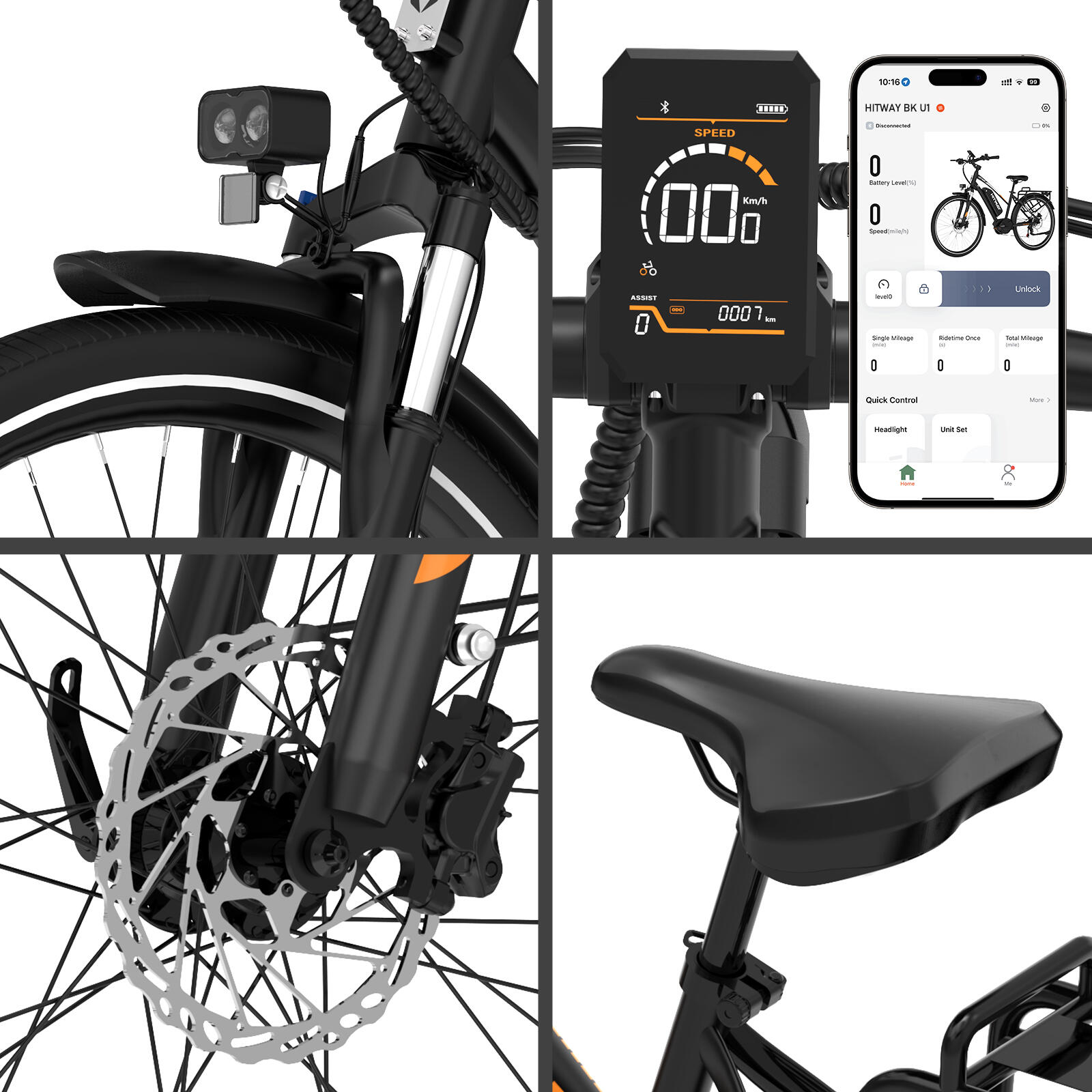 Vélo électrique de ville moteur central capteur couple 150 km BK-U1 – Image 5