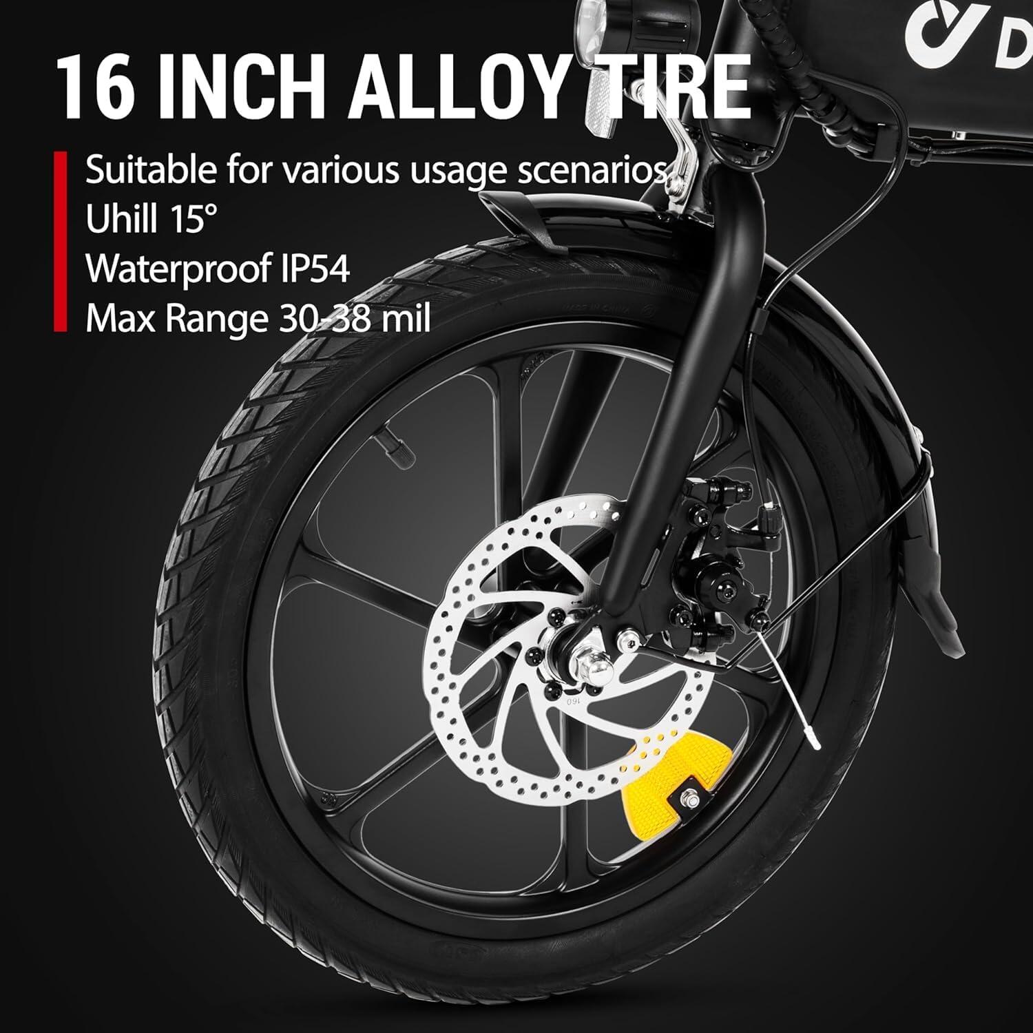 Vélo de ville électrique DYU A1F Pro 16" 250 W 36 V 7,5 Ah – Image 2