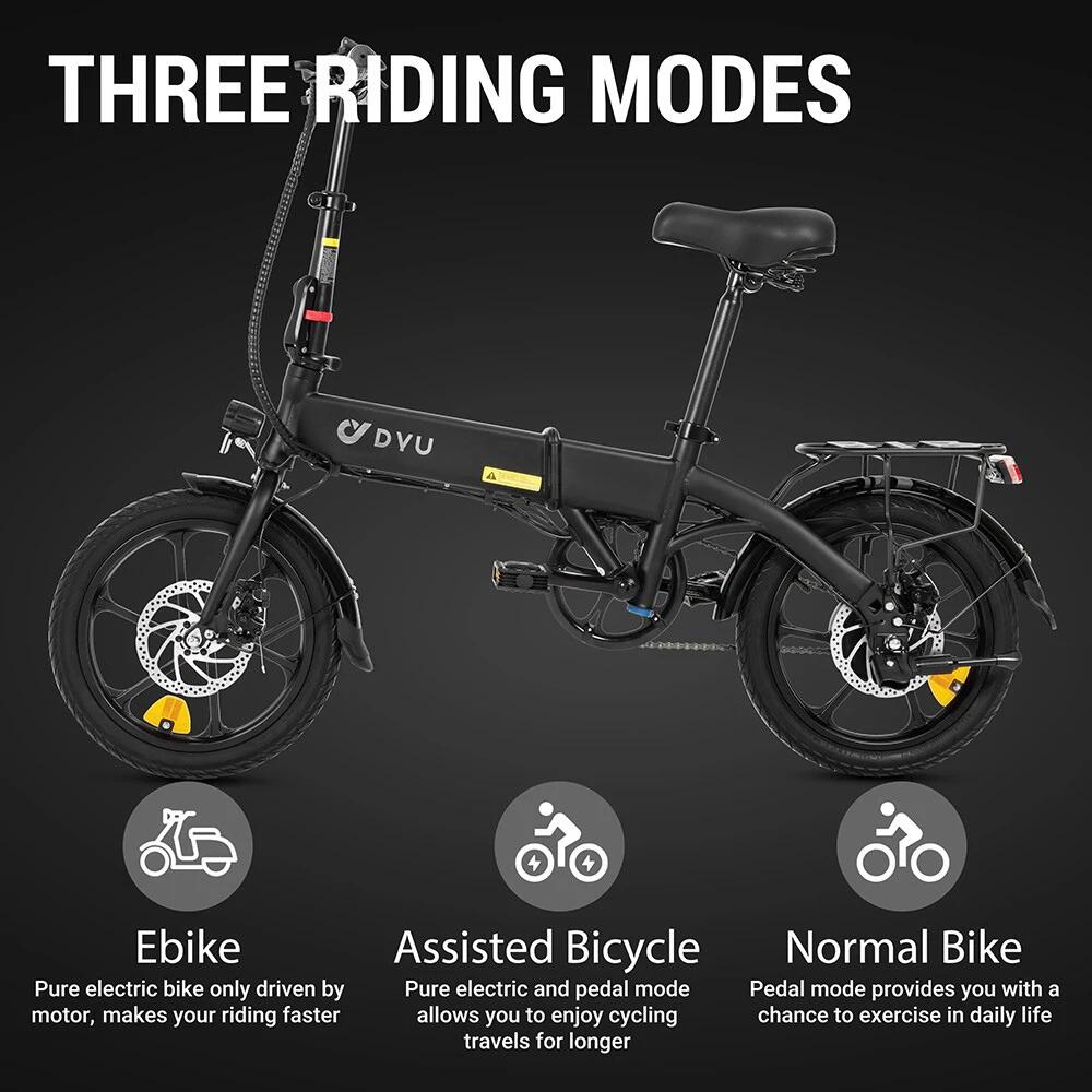 Vélo de ville électrique DYU A1F Pro 16" 250 W 36 V 7,5 Ah – Image 4