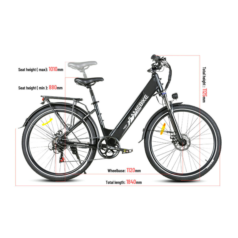 Vélo de ville électrique RS-A01 36V-15Ah (540Wh) - 26x2,1"