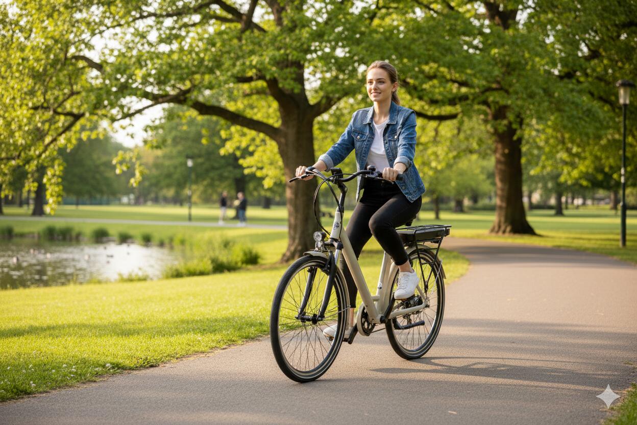 VÉLO ÉLECTRIQUE A4 AGORA 26 BEIGE – Image 2