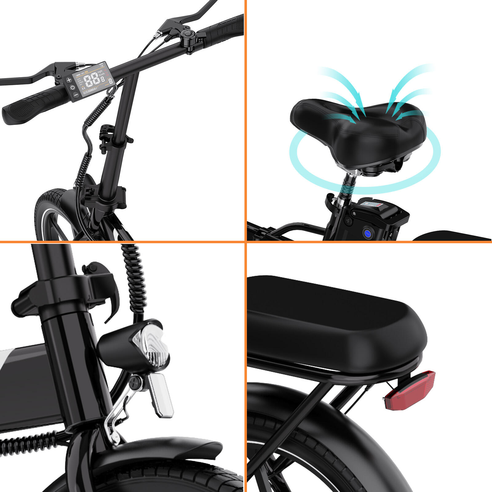 Vélo Électrique Pliable 250W Compact et Léger – EVERCROSS EK5 Noir