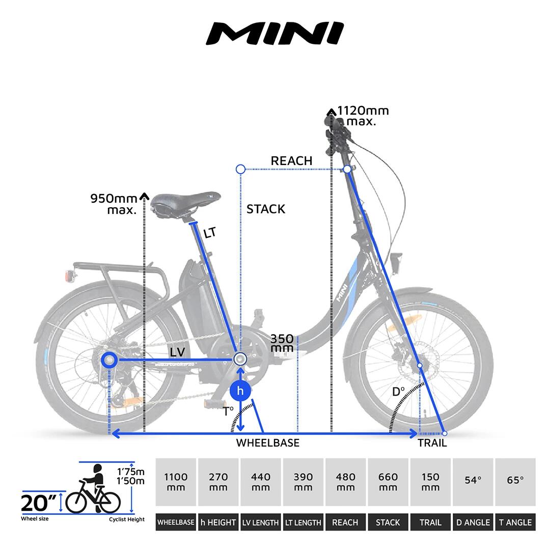 Mini | VAE pliable | 100 km Automomie | Noir | 20" – Image 4