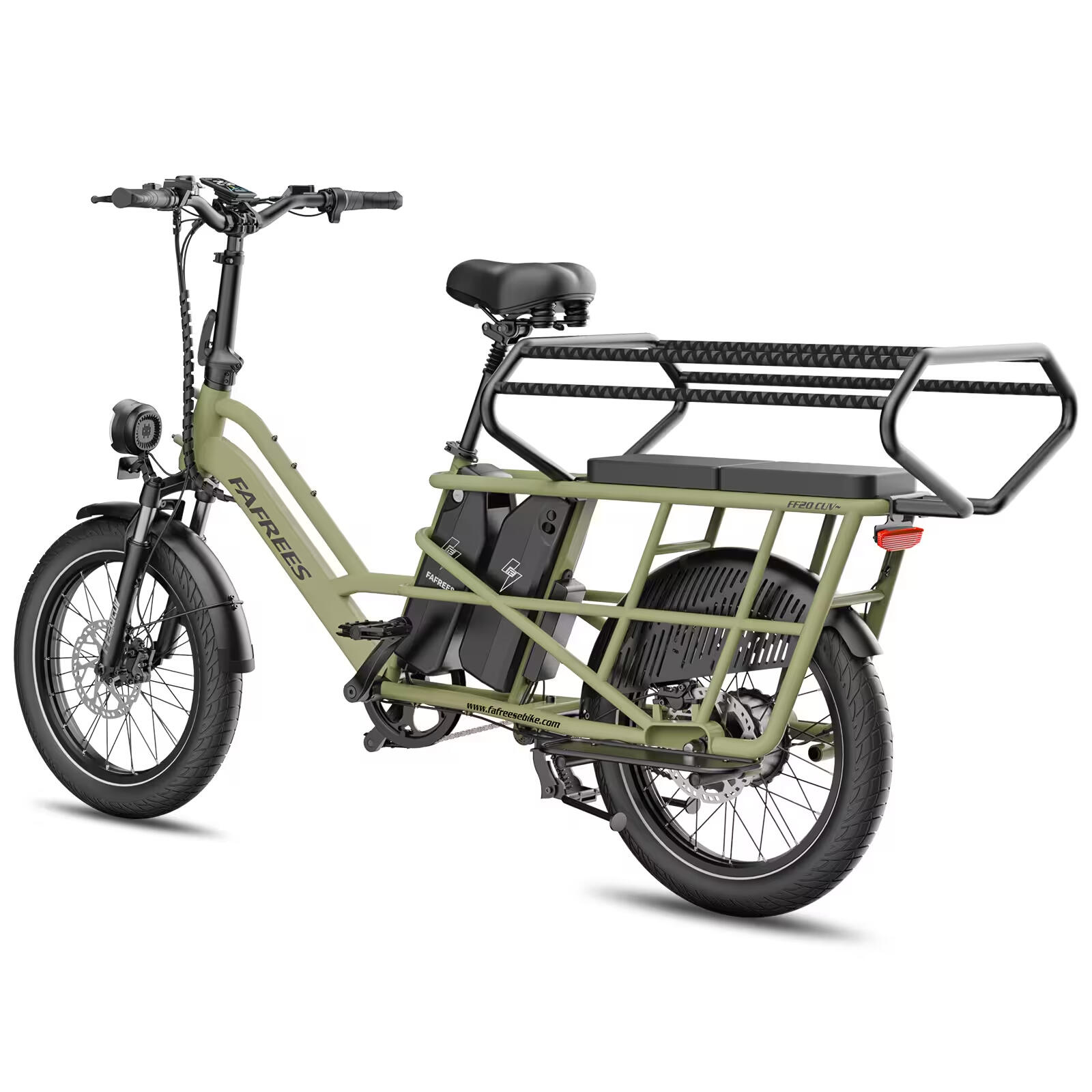 Vélo Cargo FF20 CUV Batteries 2x12Ah 140km Pneus Fat Siège Enfant 200kg