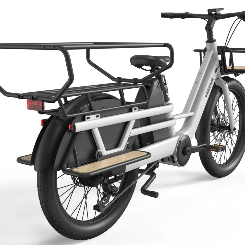 Vélo Cargo LongTail électrique YEEP.ME DAY CARGO 2 LR - Blanc 150Km Moteur 75Nm