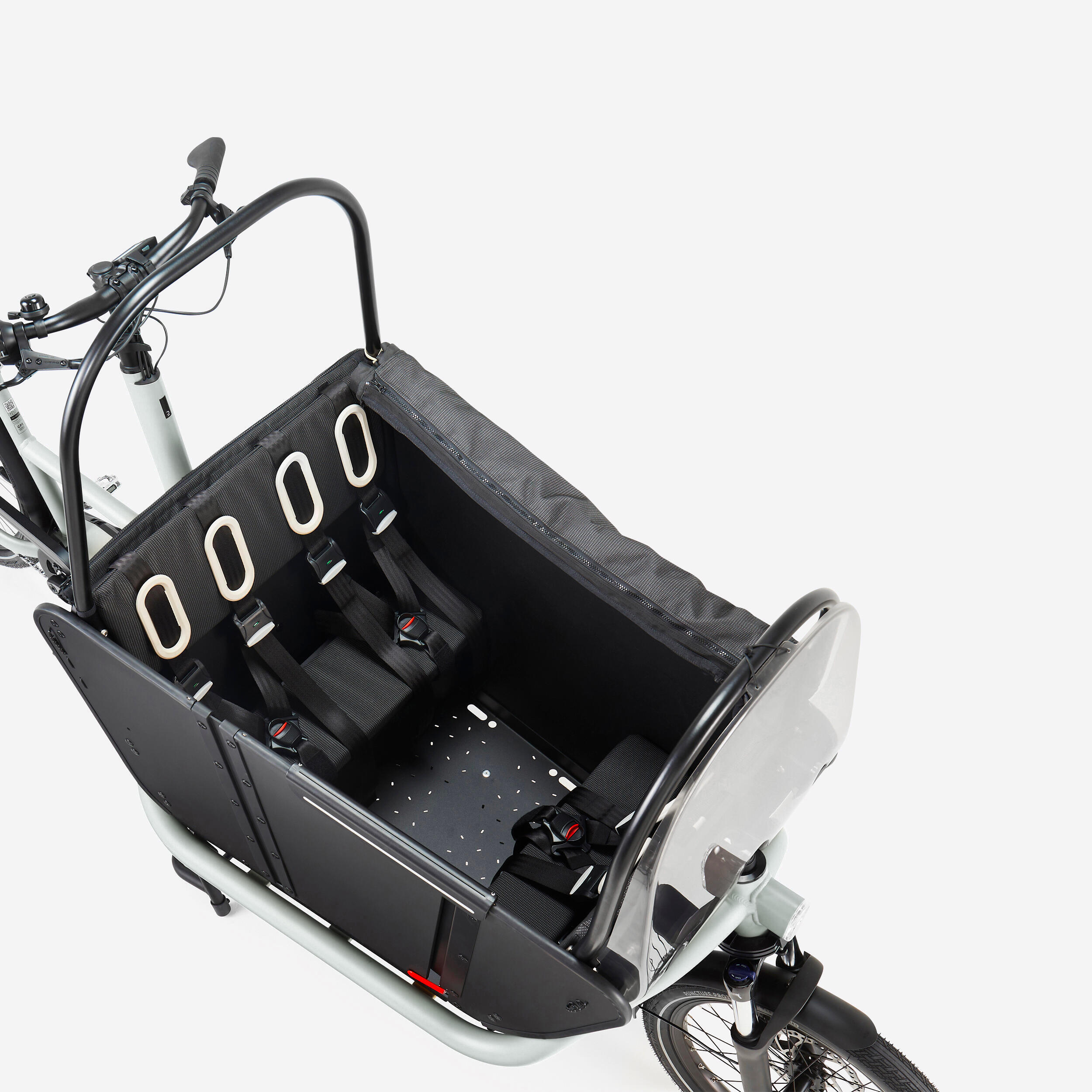 Vélo cargo électrique biporteur famille F900E polar white
