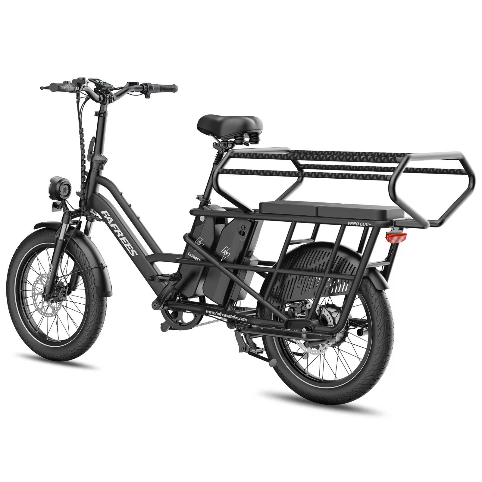 Vélo Cargo FF20 CUV Batteries 2x12Ah 140km Pneus Fat Siège Enfant 200kg