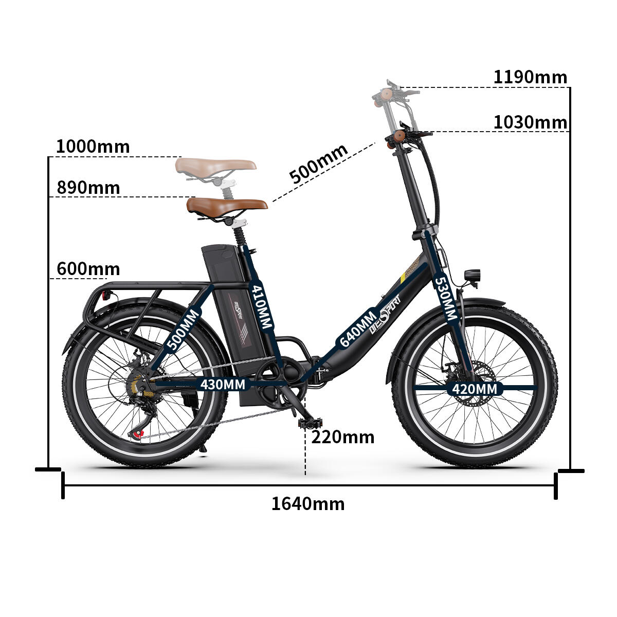 Vélo électrique pliant 48V Moteur 250W Compact & Autonomie longue – Image 5