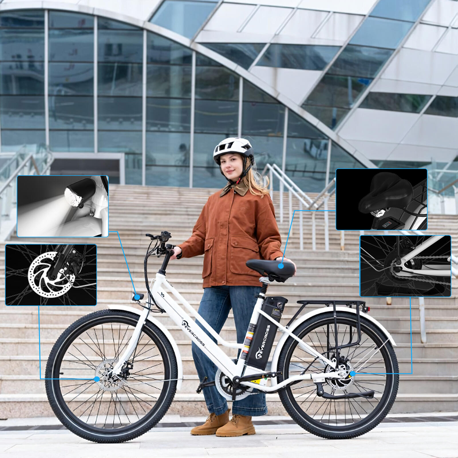 Vélo électrique 26" EVERCROSS EK8 250W 36V 25 km/h APP – Image 3