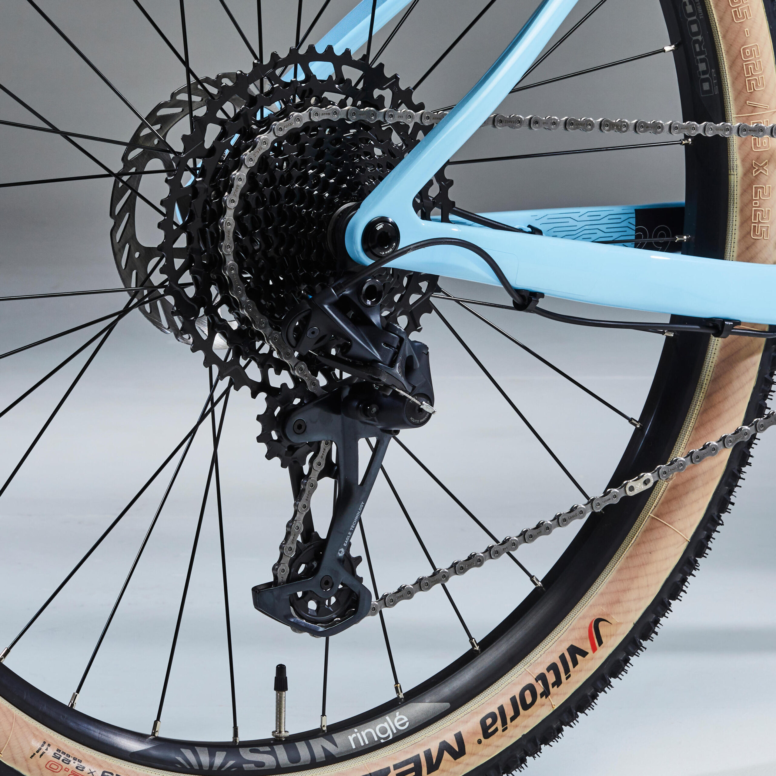 Velo vtt cross country race 740 cadre carbone bleu recon – Image 2