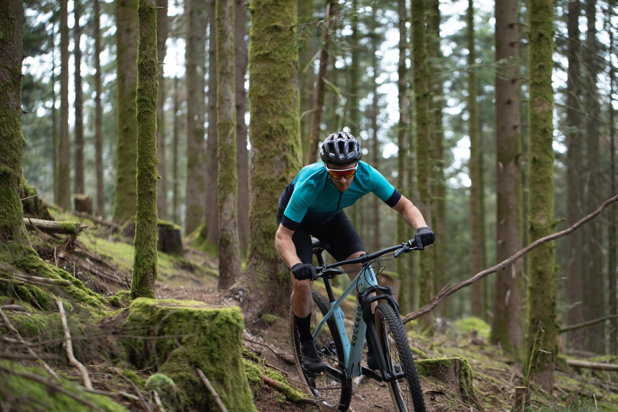 Velo vtt cross country race 740 cadre carbone bleu recon – Image 7