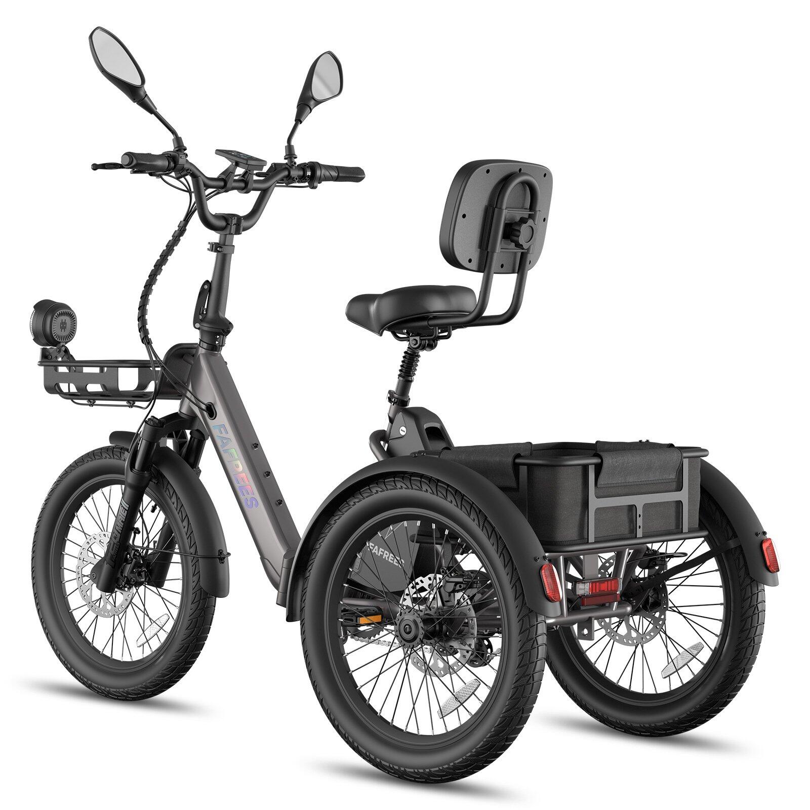 Tricycle Électrique F20 Mate II 48V 25Ah Freins Hydrauliques Paniers 180kg