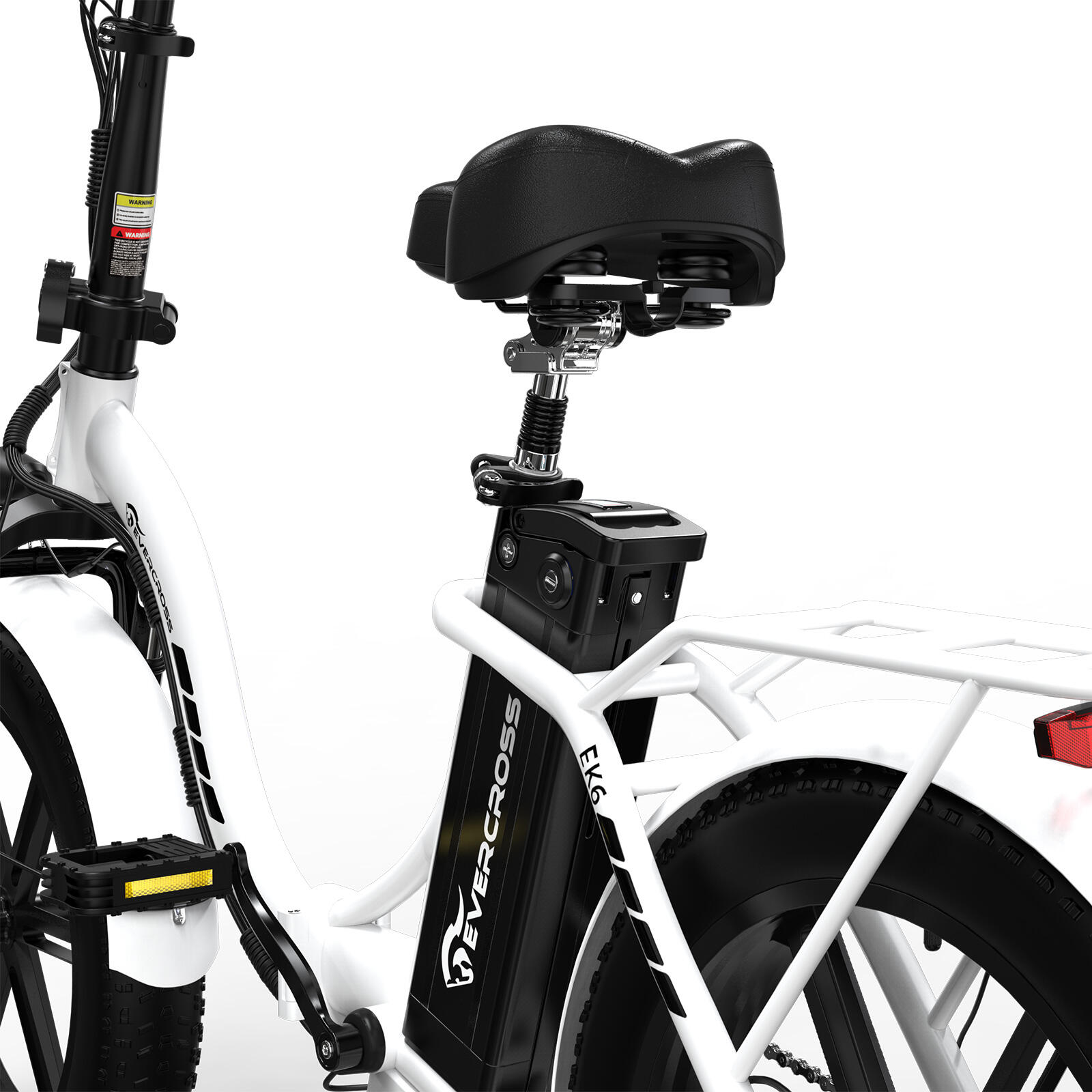 Vélo électrique pliable Adulte Fat tire 20*4.0 Batterie 13Ah- EK6 Blanc – Image 2