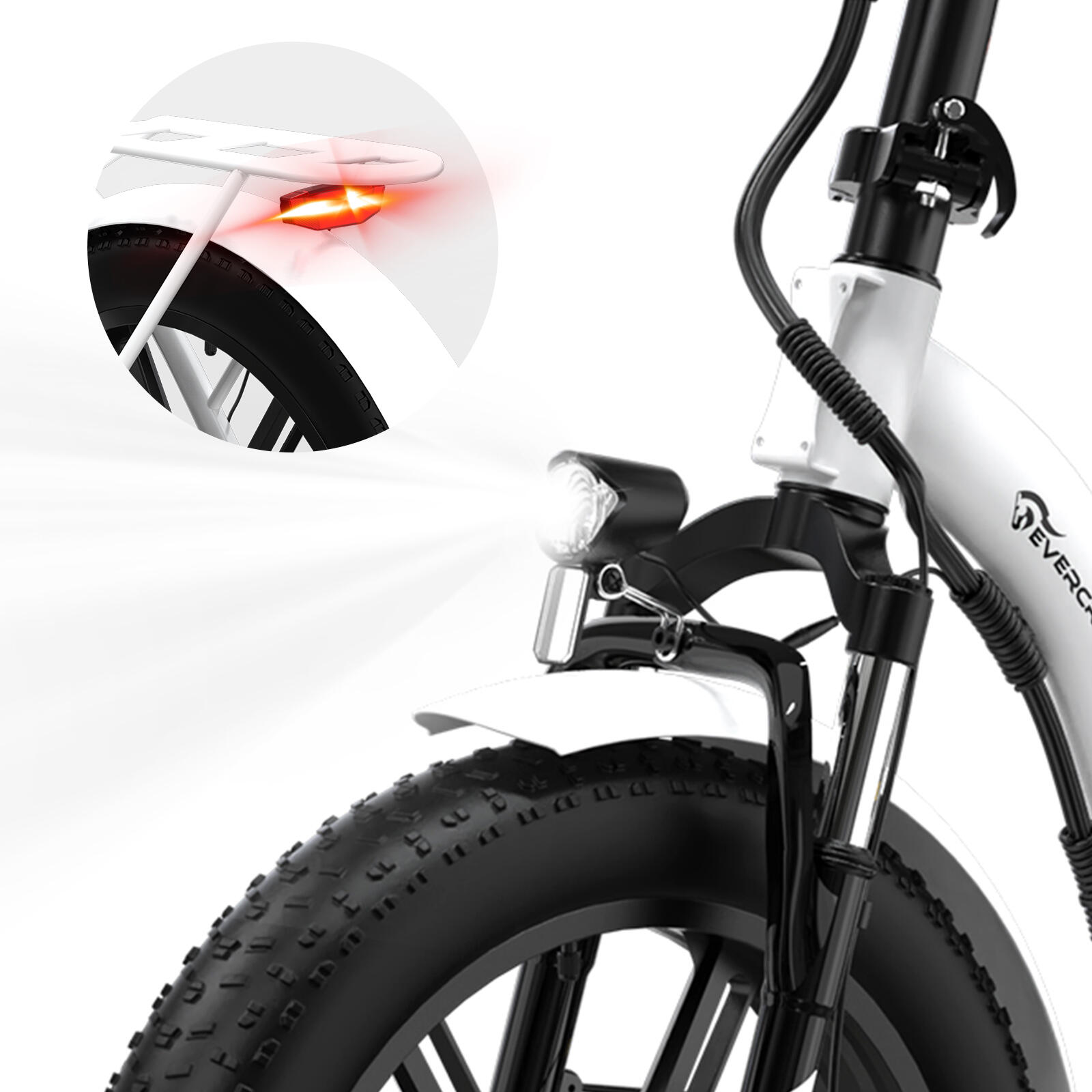 Vélo électrique pliable Adulte Fat tire 20*4.0 Batterie 13Ah- EK6 Blanc – Image 3