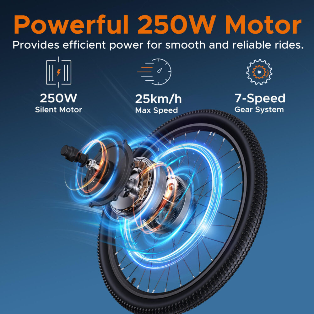 Vélo électrique HillMiles MileTrail 1, moteur 250 W, batterie 36 V 13 Ah