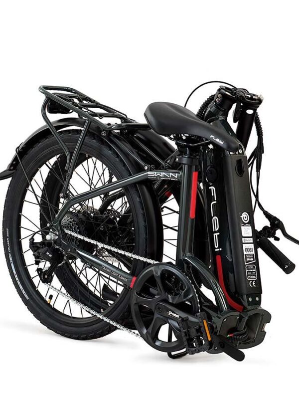 Vélo de ville électrique pliant Swan 24" grey | Autonomie 70km - Batterie 10.4Ah