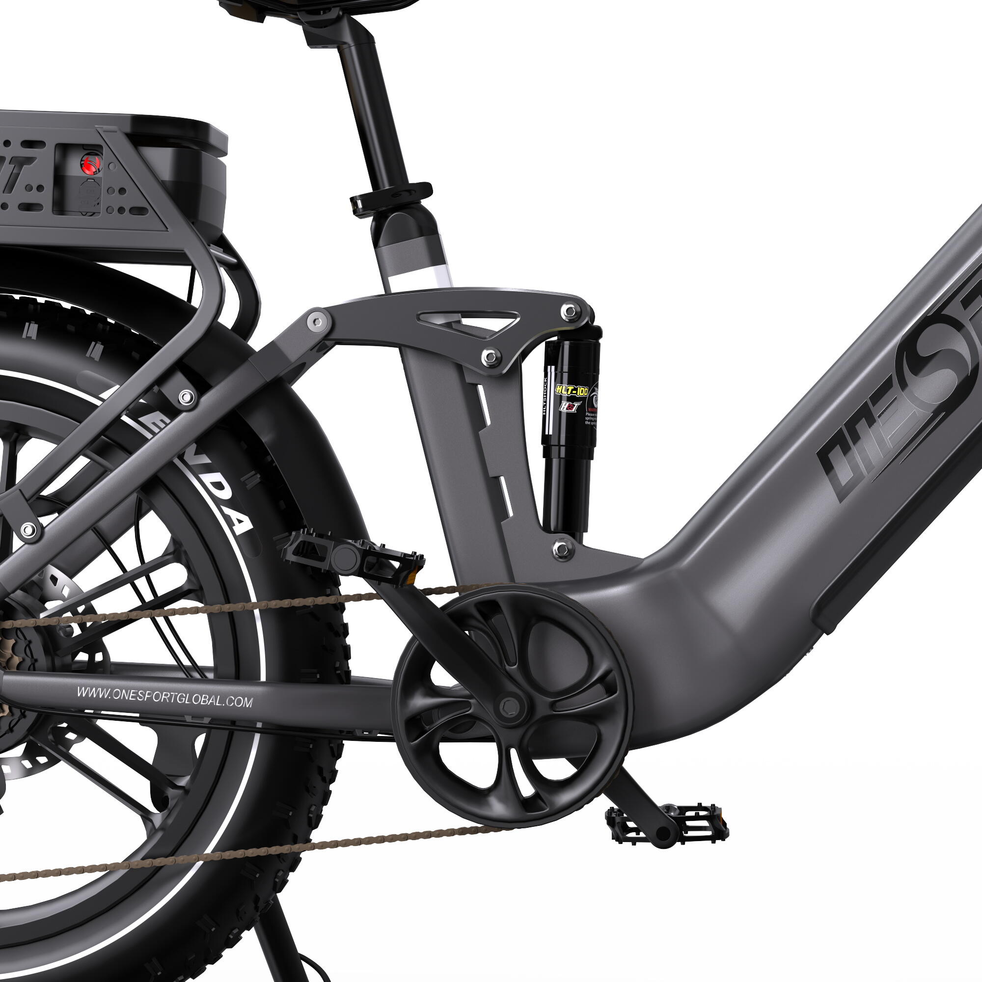 Vélo électrique tout suspendu ONESPORT OT08 PRO 48V 18Ah*2 Double batterie – Image 3